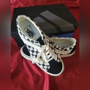 Vans Old Skool Black White Checkers  Canvas Suede Shoes 500714 -Size Men’s 8.5